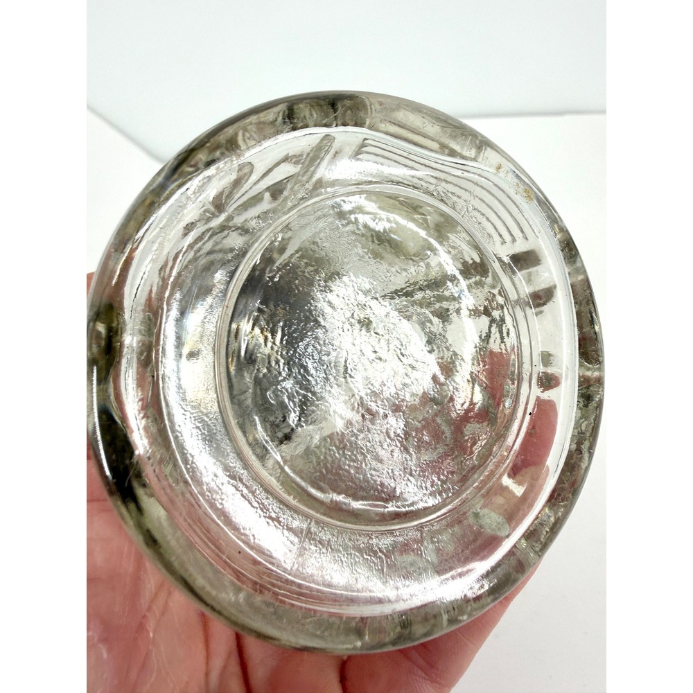 Vintage EAPG Pressed Glass Syrup Pitcher Metal Lid 4.75" Early American Pattern‎ - Picture 5 of 7